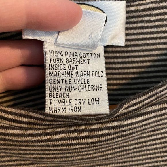Vintage Talbots Brown Striped T-Shirt - Picture 3 of 3